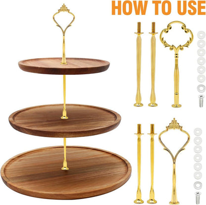 6er Set Goldene Metall Etageren Stangen für Tortenständer