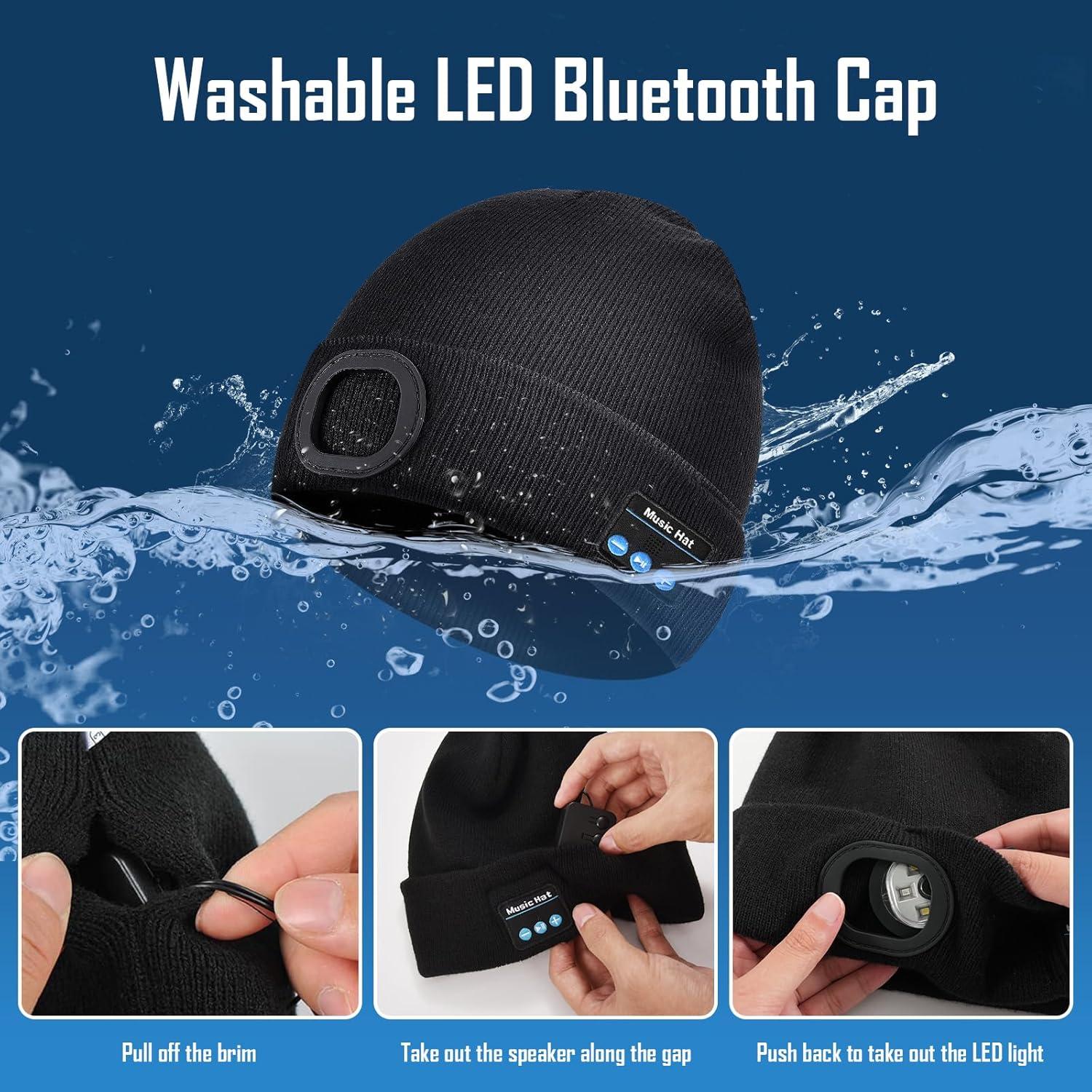 Bluetooth Mütze LED Licht Beanie Herren Geschenk Gadgets Papa