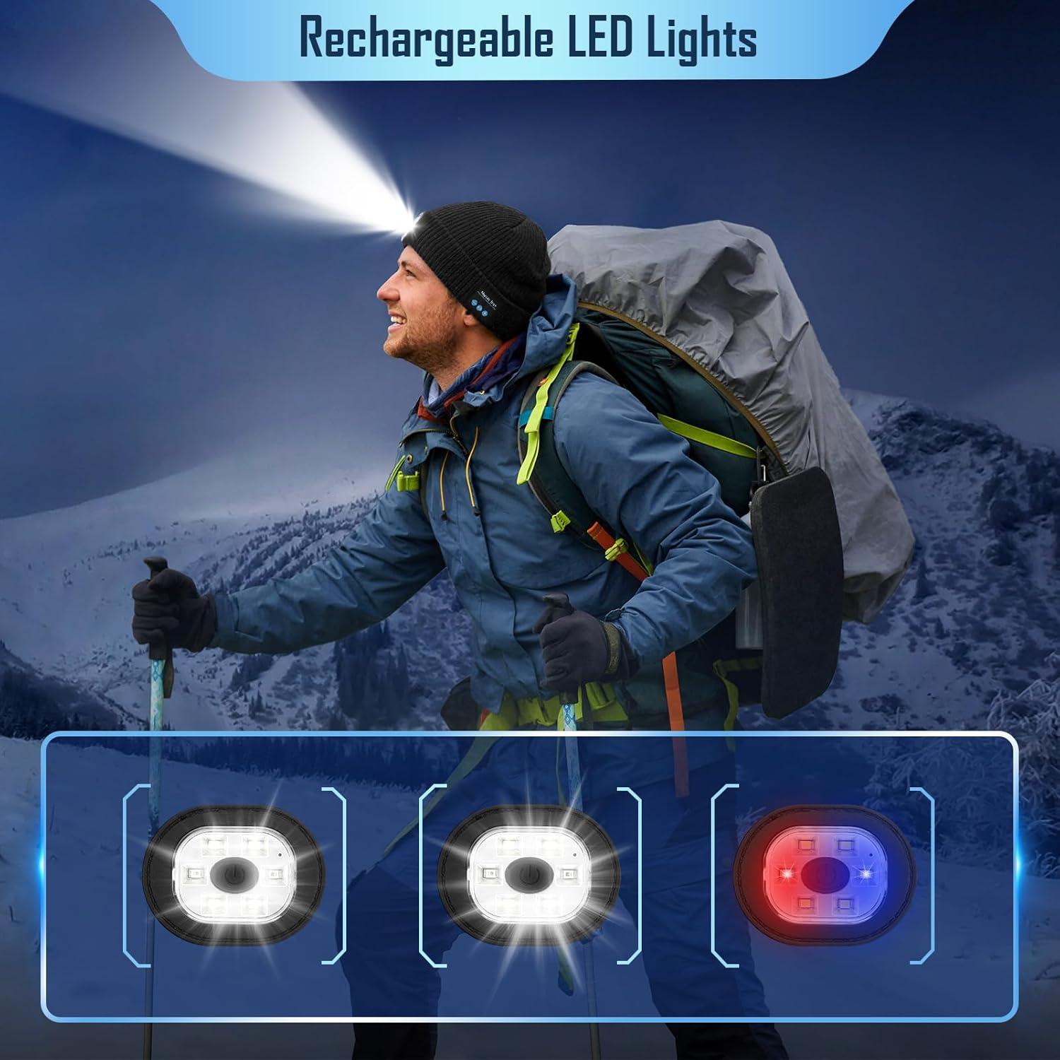 ZOOI Bluetooth Mütze mit LED Licht Beanie für Männer, Geschenk für Ihn