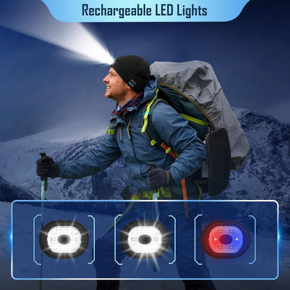 ZOOI Bluetooth Mütze mit LED Licht Beanie für Männer, Geschenk für Ihn
