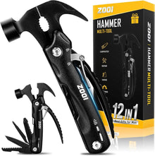 Multitool 12-in-1 Camping Zubehör Geschenk für Männer, Schwarz