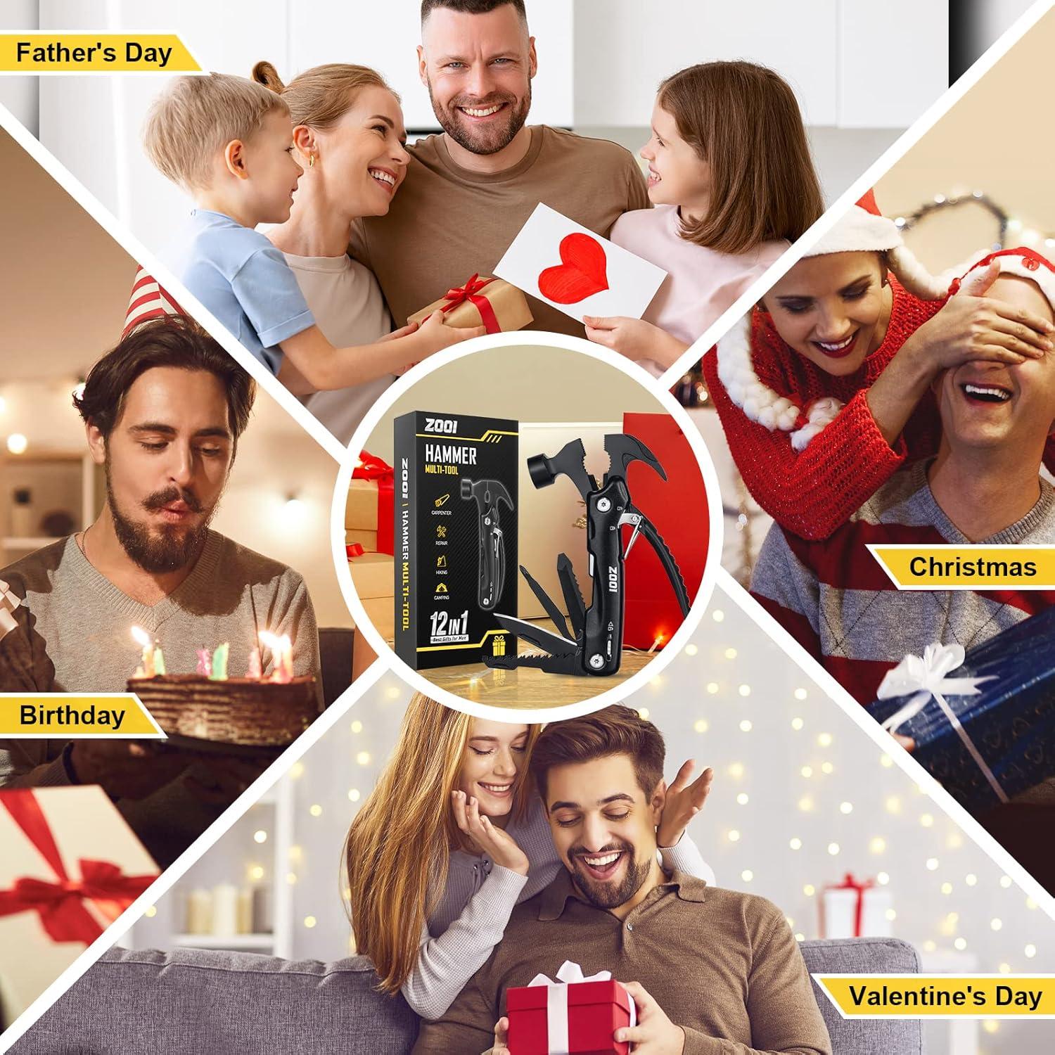 Multitool ZOOI 12-in-1 Camping Zubehör Männer Geburtstag Weihnachtsgeschenk