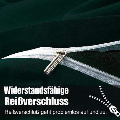 Kopfkissenbezug 80x80 Dunkelgrün 2er Set Mikrofaser bügelfrei Reißverschluss