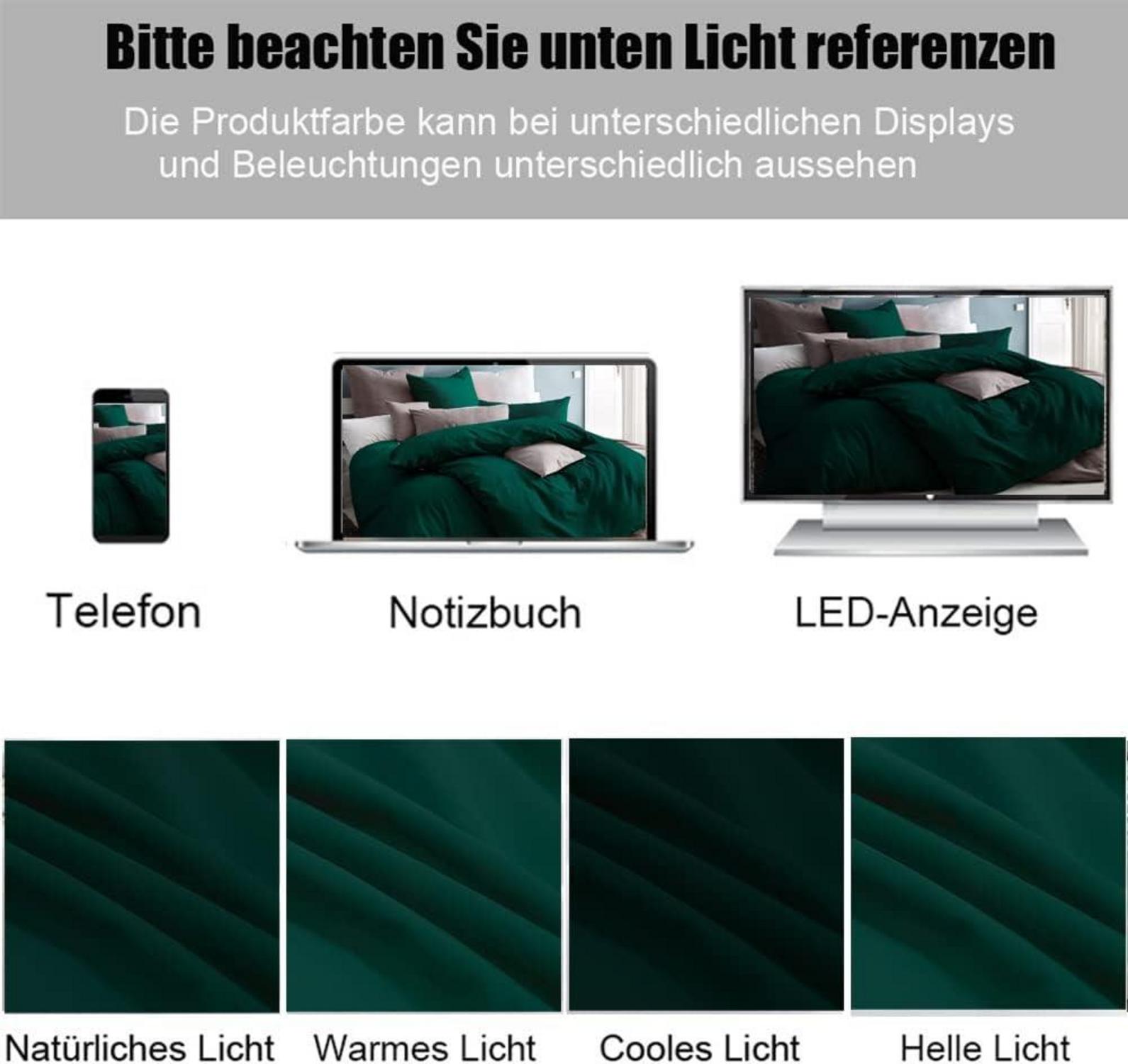 2er Set Kissenbezug 40x80 Dunkelgrün Mikrofaser Reißverschluss