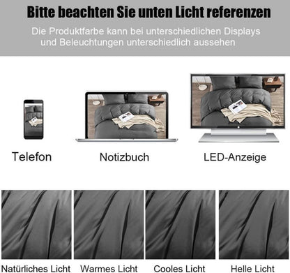 Kopfkissenbezug 80x80 Anthrazit 2er Set Mikrofaser bügelfrei Reißverschluss