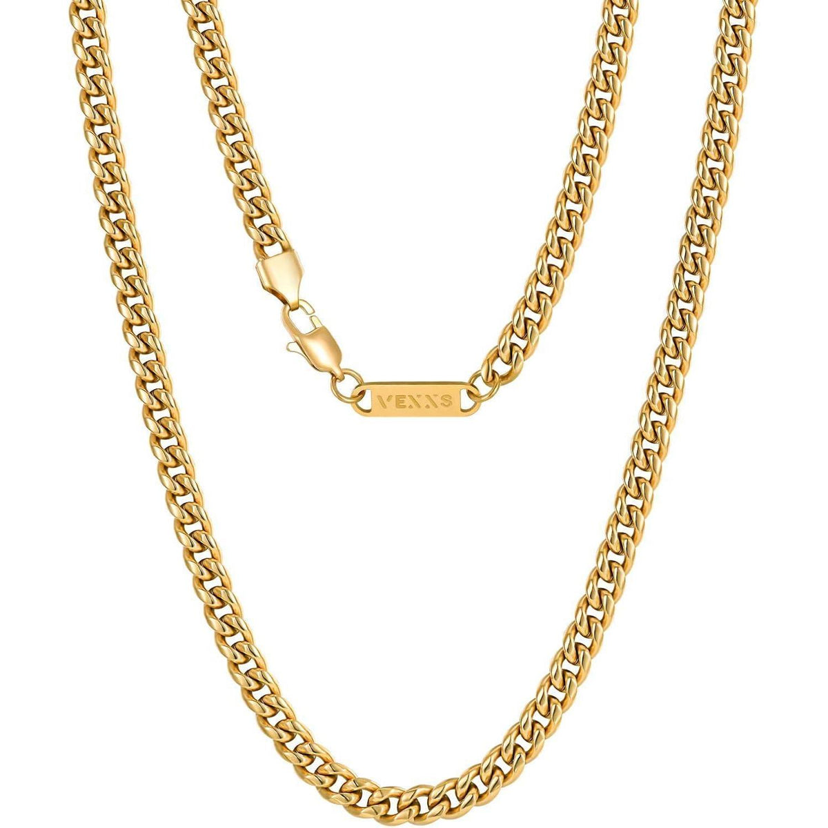 Herren Panzerkette 18K Gold beschichtet Cuban Miami Gliederkette