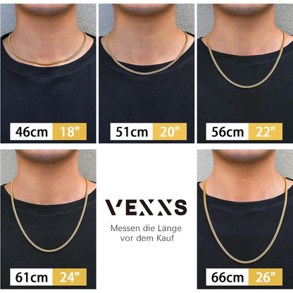 Herren Panzerkette 18K Gold beschichtet Cuban Miami Gliederkette