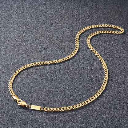 Herren Panzerkette 18K Gold beschichtet Cuban Miami Gliederkette