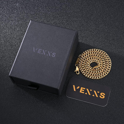 Herren Panzerkette 18K Gold beschichtet Cuban Miami Gliederkette