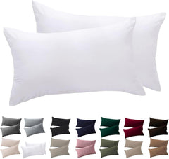 Kissenbezug Mikrofaser Weiß 2er Set 40x80 Reißverschluss