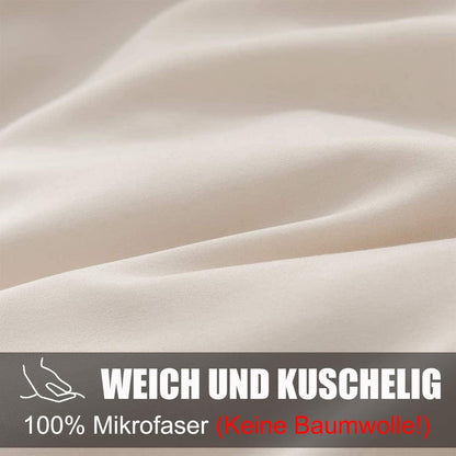 Kissenbezug 40x80 Set Beige Mikrofaser Reißverschluss