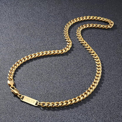 Herren Panzerkette 18K Gold beschichtet Cuban Halskette 6mm 46cm