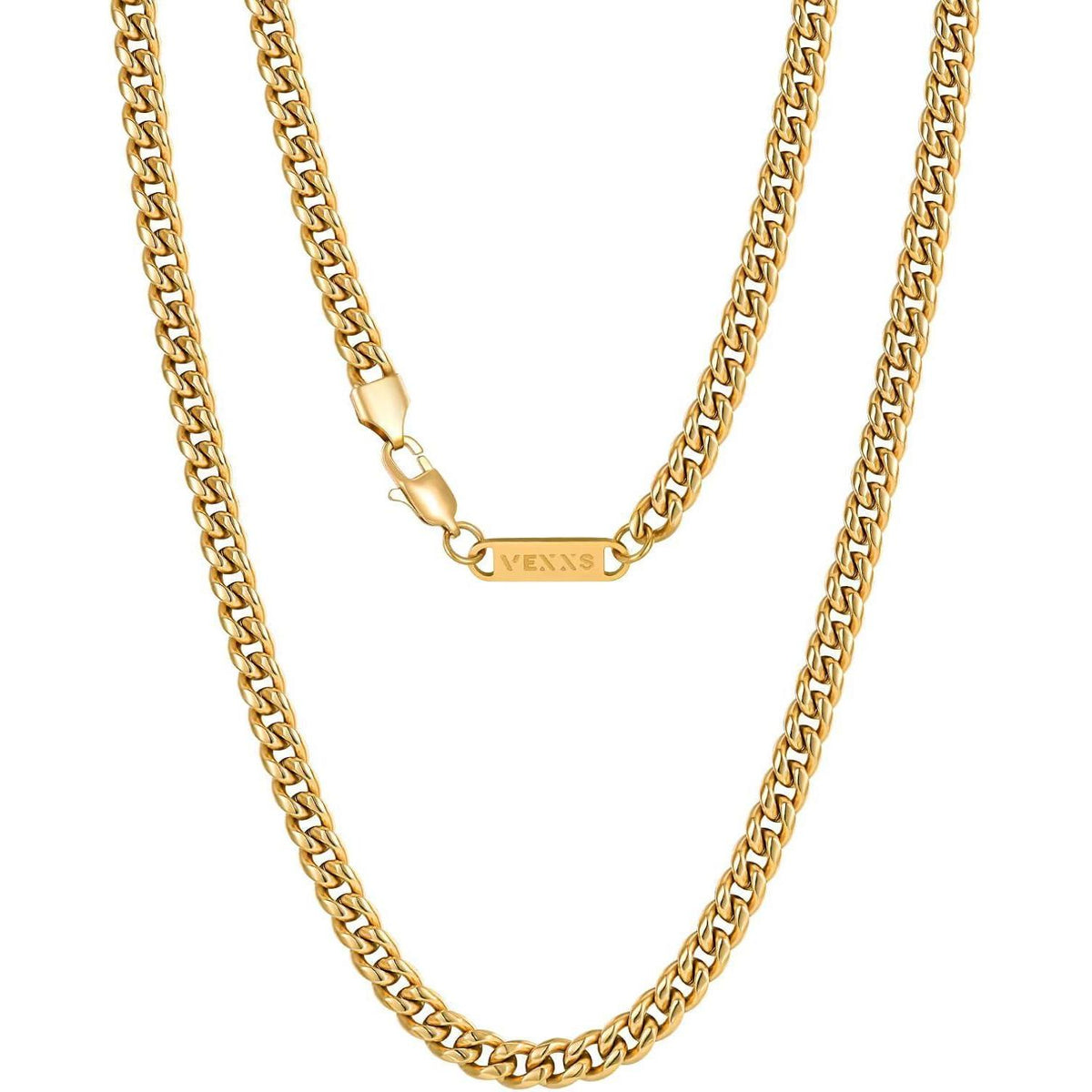 Herren Panzerkette 18K Gold beschichtet Cuban Halskette 3mm 61cm