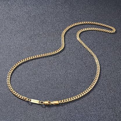 Herren Panzerkette 18K Gold beschichtet Cuban Halskette 3mm 61cm