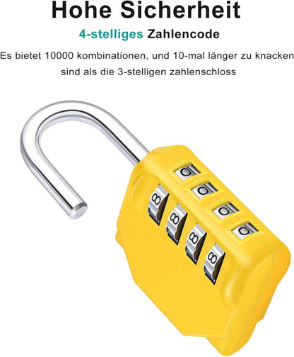 ZHEGE Vorhängeschloss 4 Stellig Gelb Wetterfest für