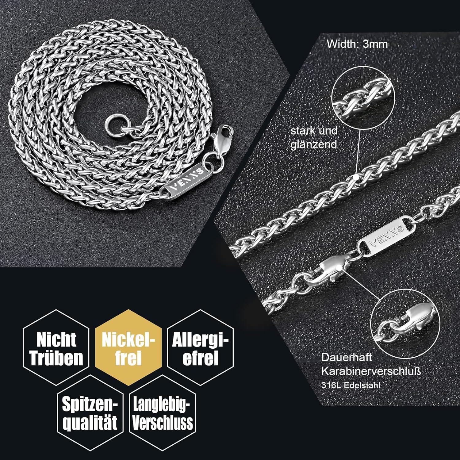 Herren Halskette Panzerkette 18K Gold Vergoldet Miami Hip