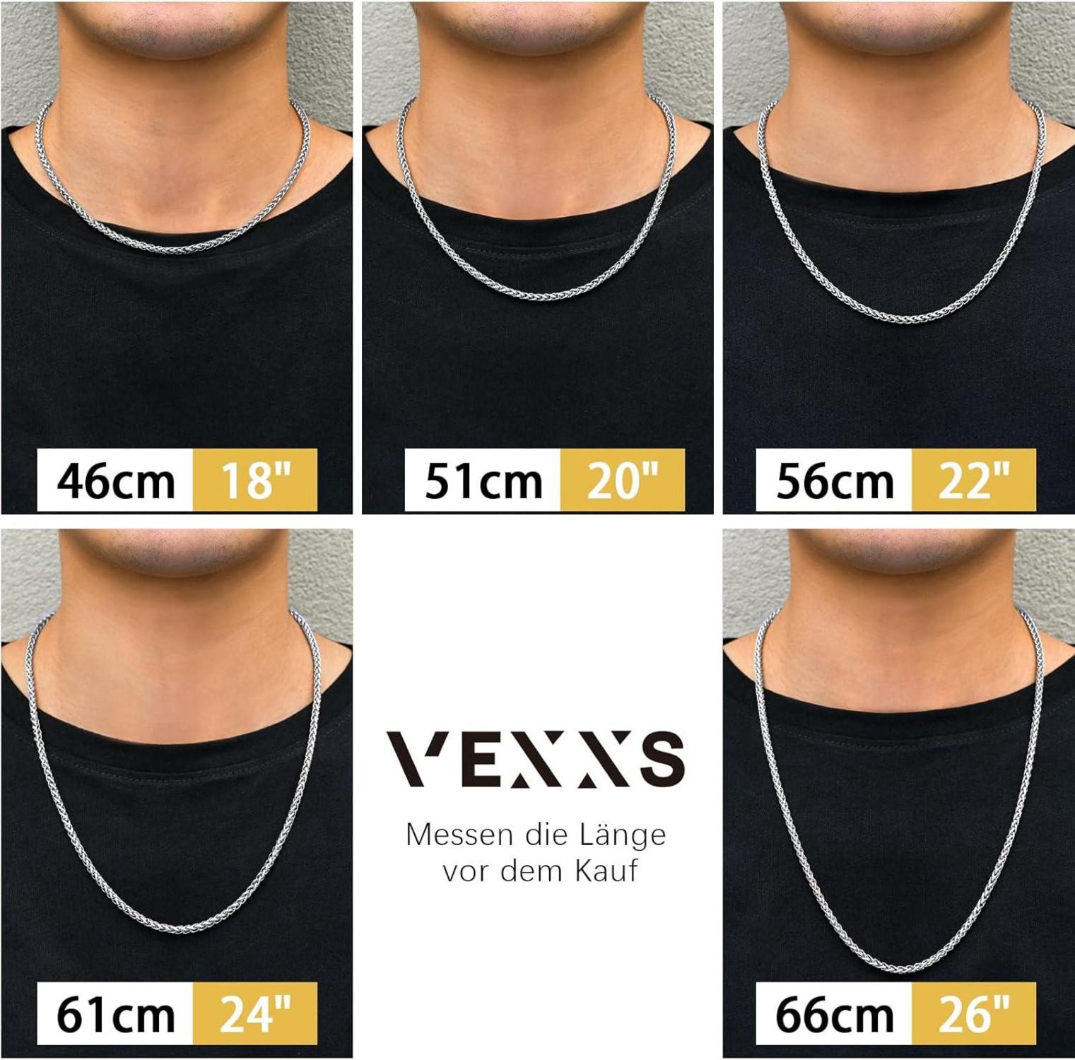 Herren Panzerkette 18K Gold Vergoldet Miami Cuban Link Chain 3/4mm 51.0cm hergestellt aus hypoallergenem Premium 316L Edelstahl