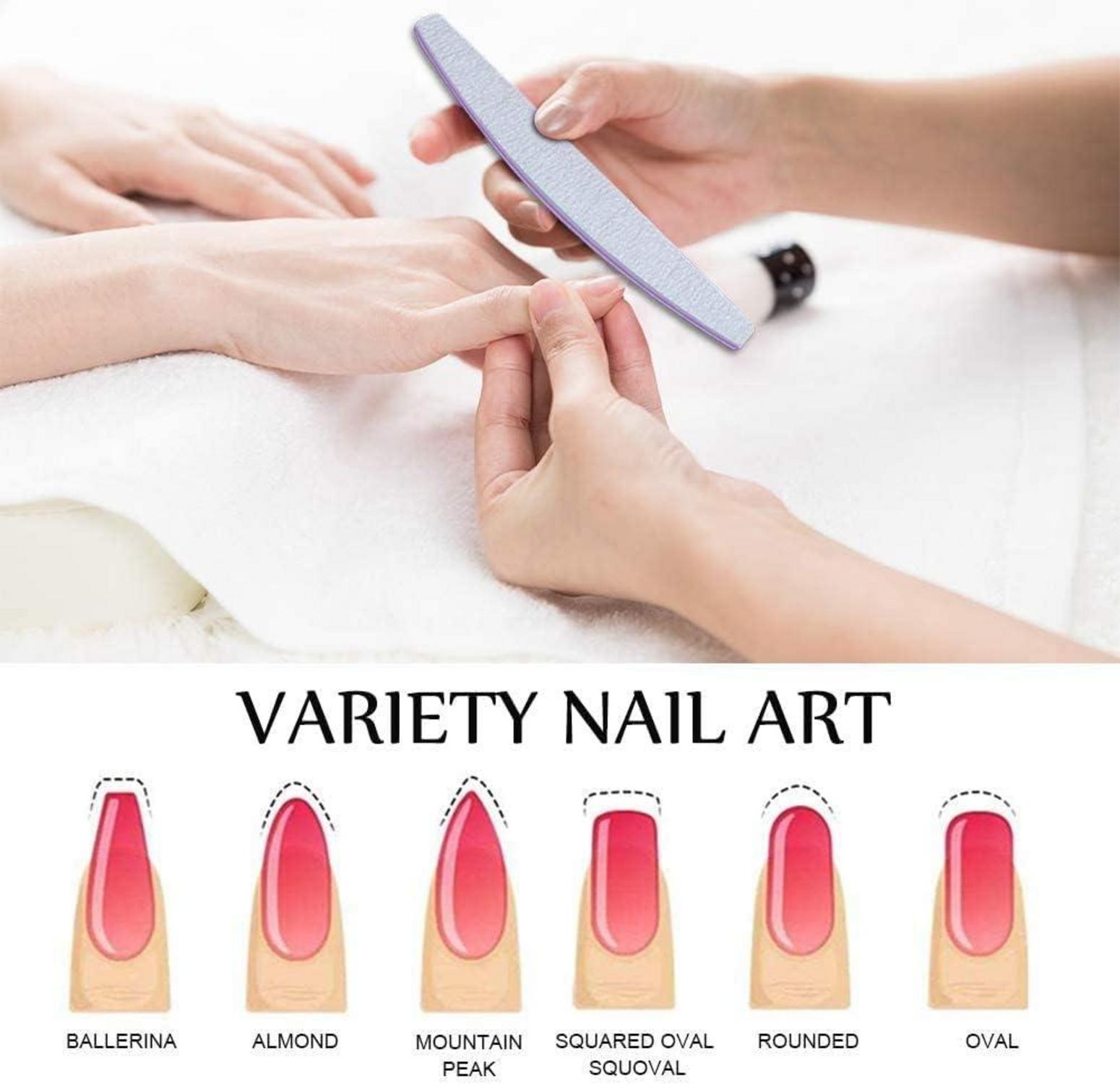 Nagelfeile 100/180 für Gelnägel, 5 Stück Grau - Profi Nagelfeilen Set