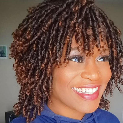 Dreadlock Perücke Kurz Afro Curly Synthetisch für Damen