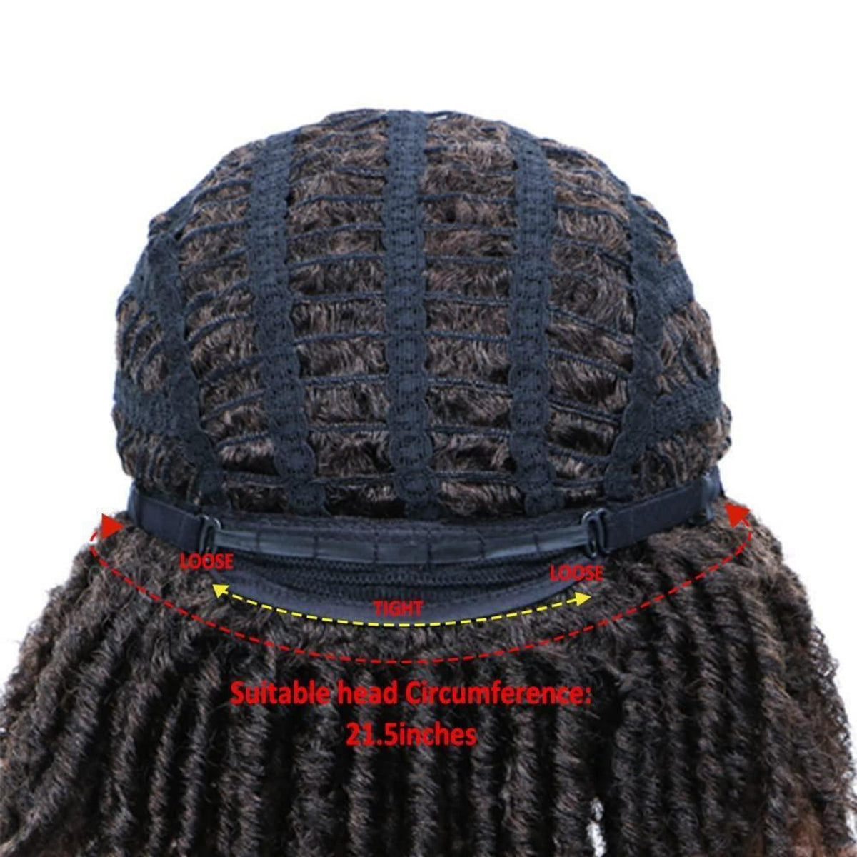 Dreadlock Perücke Kurz Afro Curly Synthetisch für Damen
