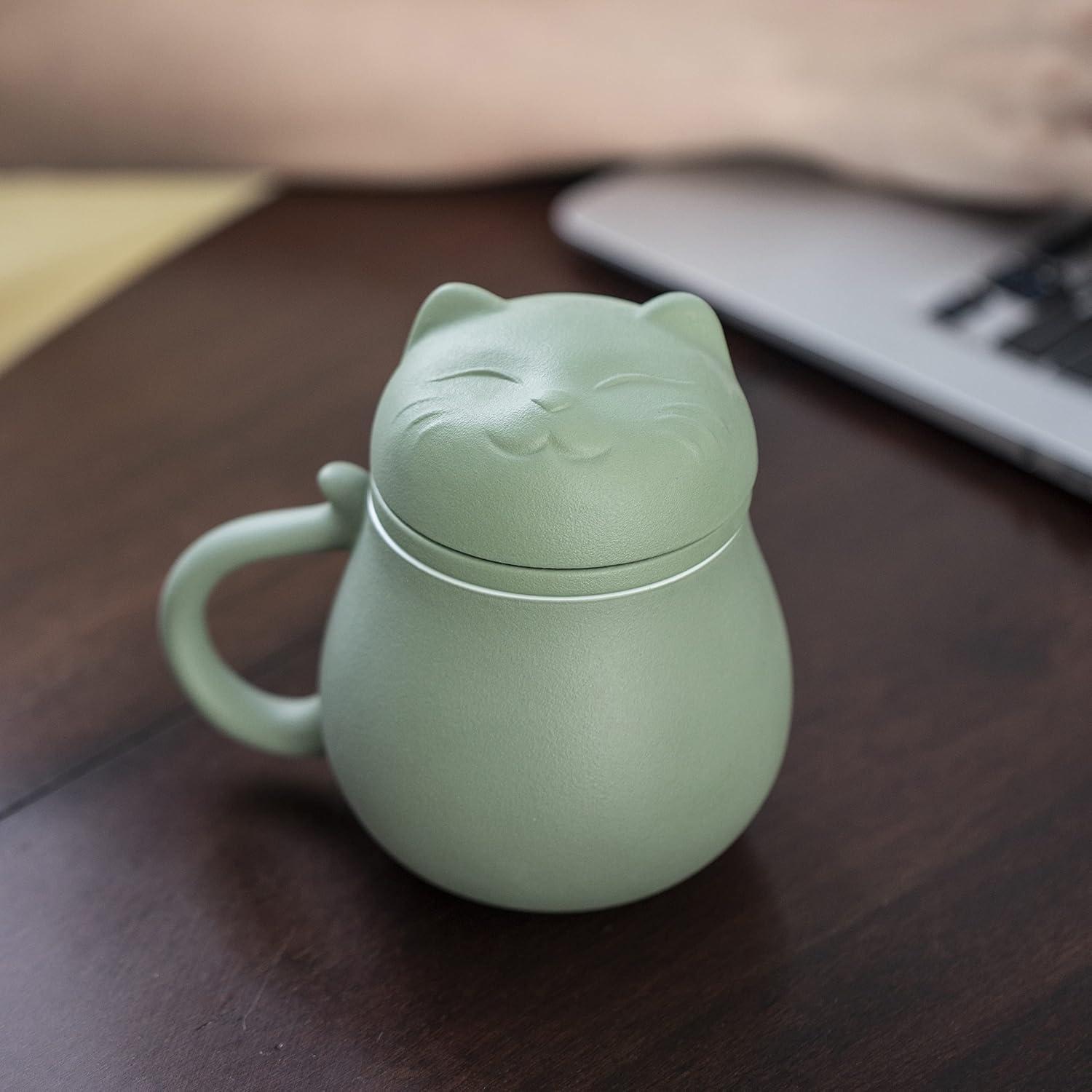 Keramik-Teetasse mit Teesieb, Deckel (383 ml), niedliches