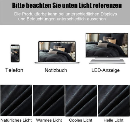2er Set Kissenbezug 60x60 Schwarz Anthrazit Samt Zierkissenbezüge