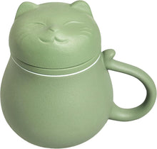 Keramik Teetasse mit Katzen Design und Teesieb, 13.5oz