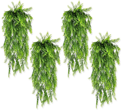 Künstliche Hängepflanzen 8er Set Farne Balkon Garten Deko