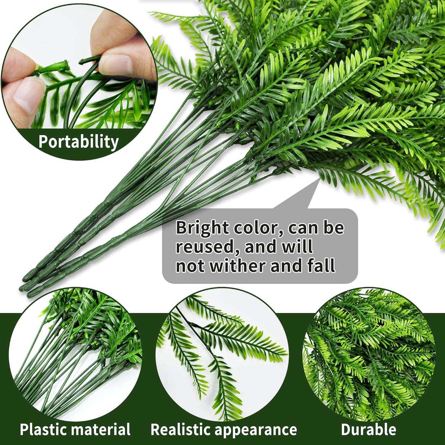 Künstliche Hängepflanzen 8er Set Farne Balkon Garten Deko