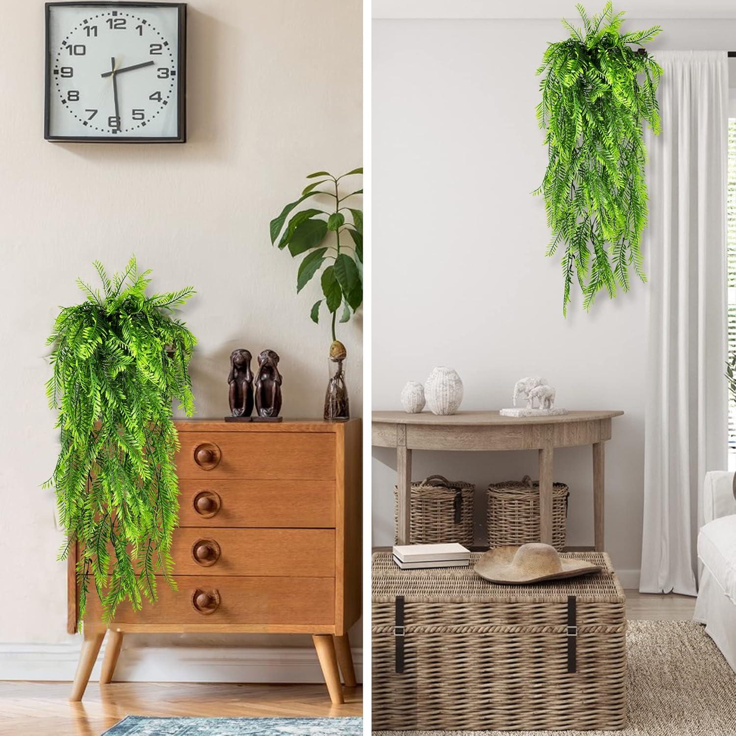 Künstliche Hängepflanzen 8er Set Grünpflanzen Outdoor Deko Wetterfest