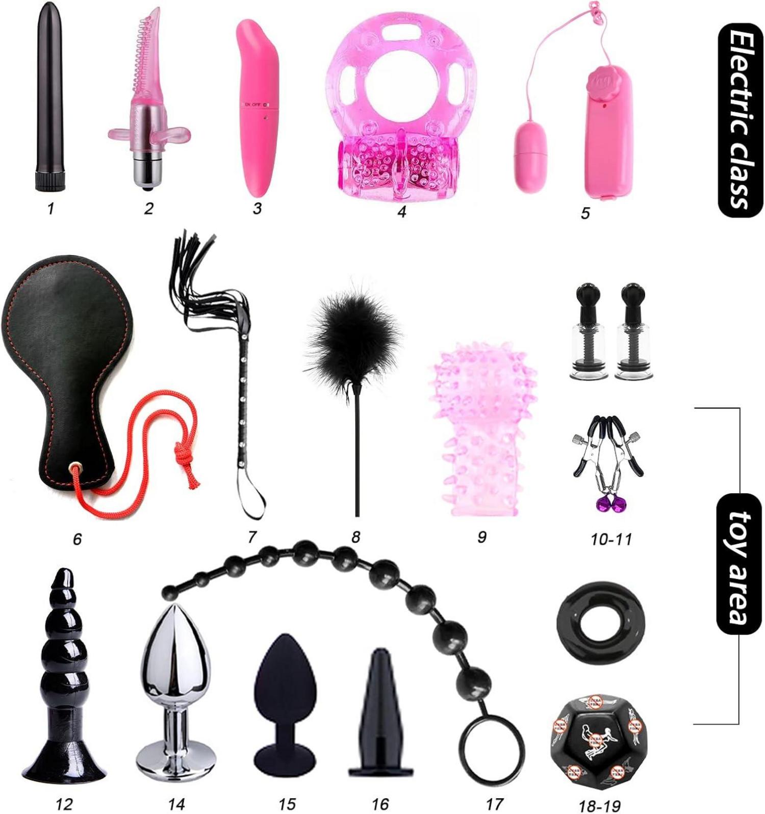 BDSM Fesseln Sex Set 28-teilig Bondage Handschellen Peitsche Augenmaske SM