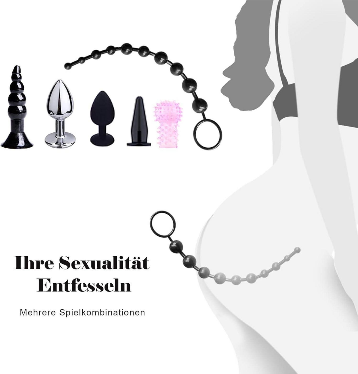 BDSM Fesseln Sex Set 28-teilig Bondage Handschellen Peitsche Augenmaske SM