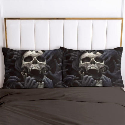 Gothic Bettwäsche Set Schädel 135x200cm & 80x80cm