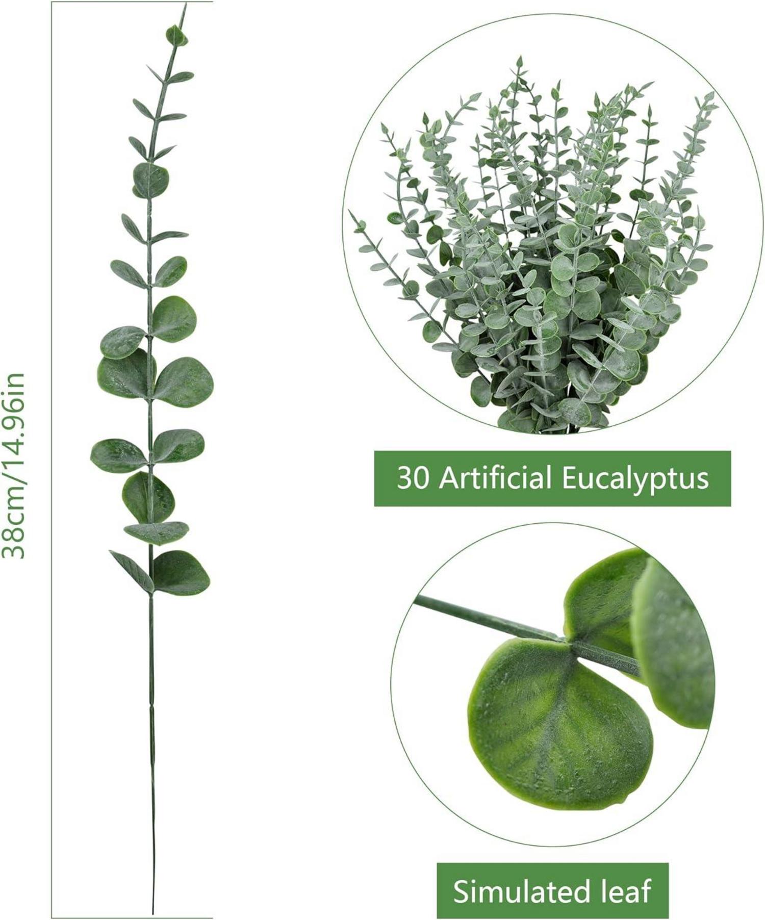 30 Stück Künstliche Eukalyptusblätter Zweige Deko Hochzeit