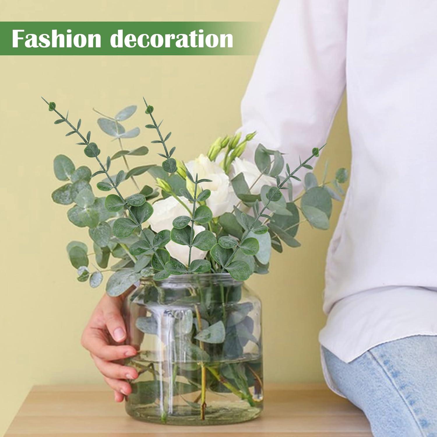 30 Künstliche Eukalyptusblätter Zweige Deko Hochzeit Grün