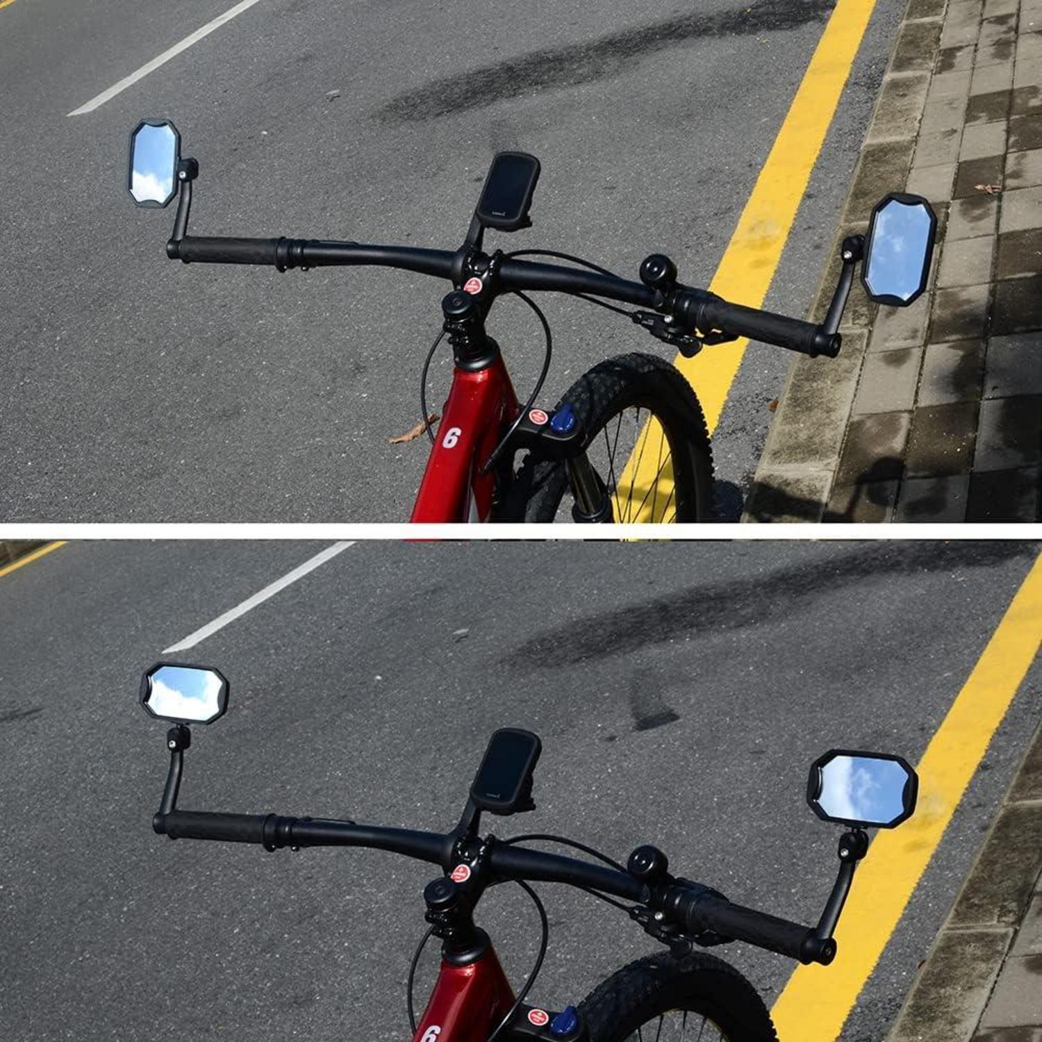 Fahrradspiegel BriskMore Bar End HD Konvexe Glaslinse E-Bike Sicherheit 1 Paar