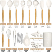33-teiliges Küchenutensilien-Set mit Silikon & Holzgriffen