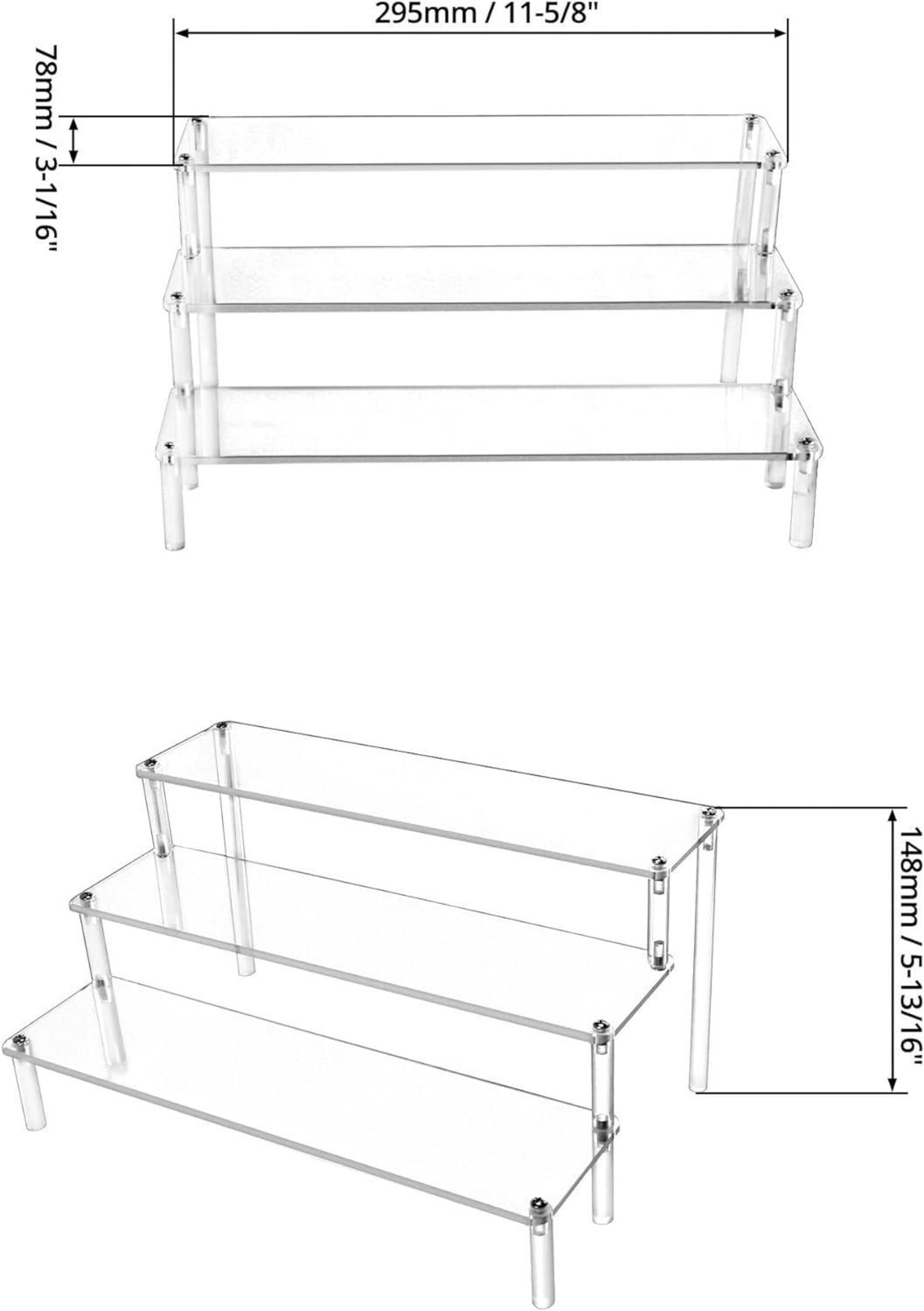 3-Stufiger transparenter Acryl Display Ständer für