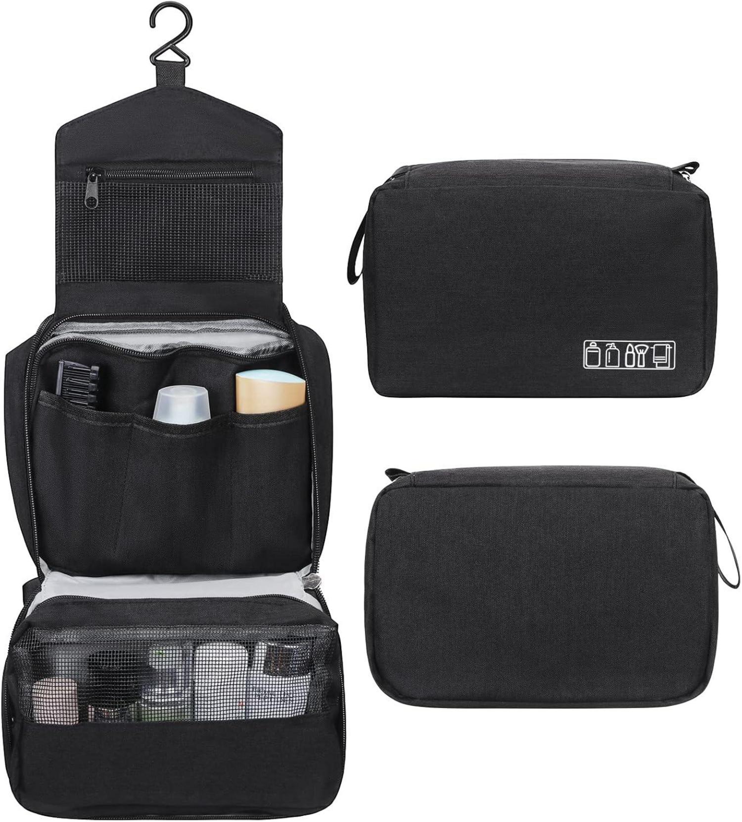 Hängender Kulturbeutel Schwarz Wasserdicht Organizer mit Haken