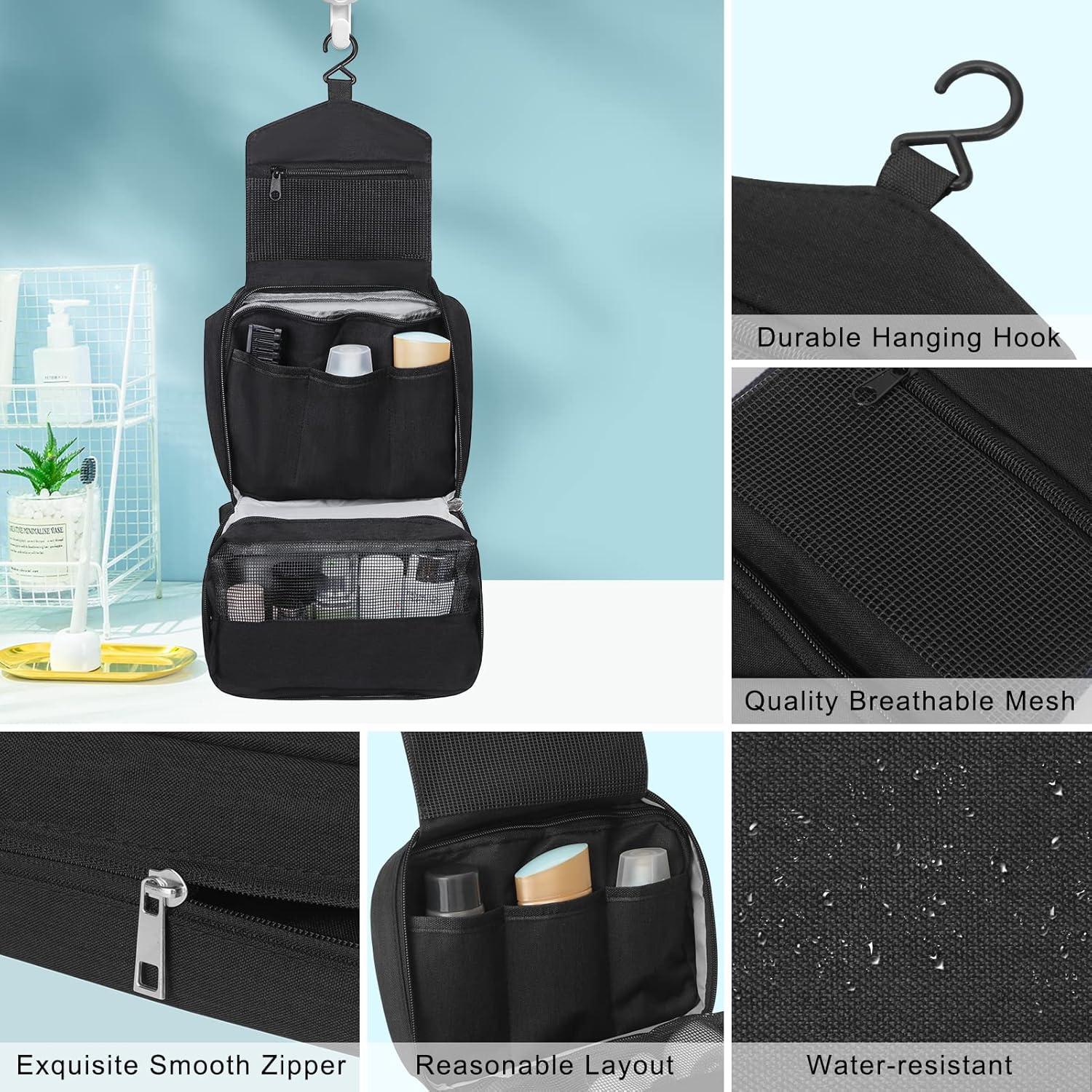 Hängender Kulturbeutel Schwarz Wasserdicht Organizer mit Haken