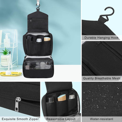 Hängender Kulturbeutel Schwarz Wasserdicht Organizer mit Haken
