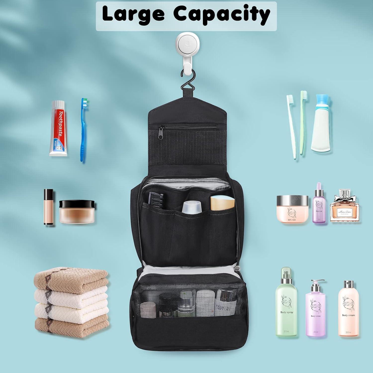 Simpolor Hängender Kulturbeutel Wasserdichter Reise-Kultur-Organizer Schwarz