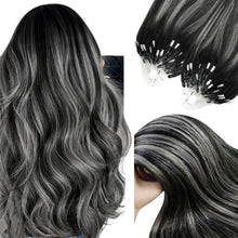 Silberne Echthaar Microring Extensions 35cm - 1B/S/1B