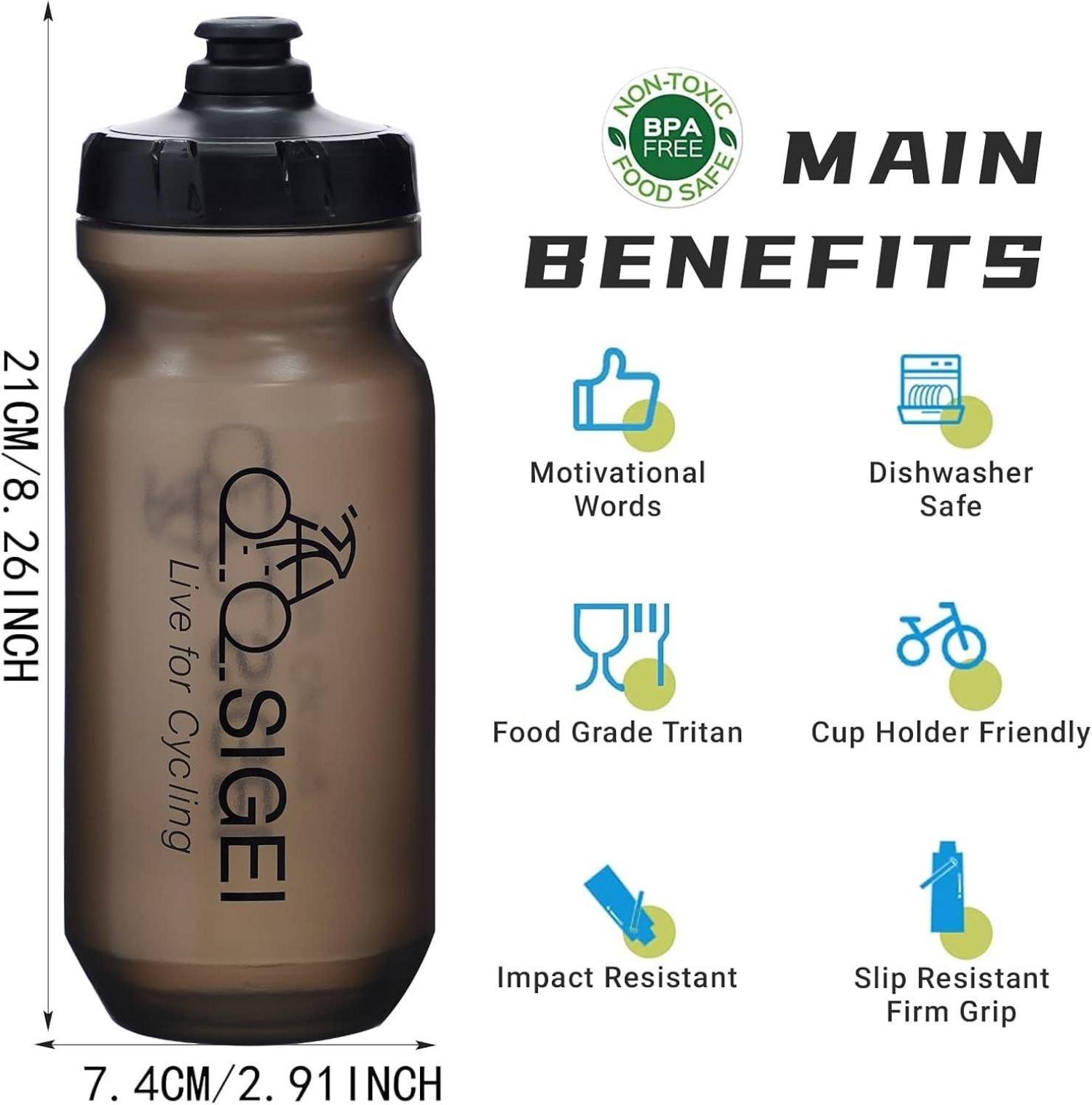 Fahrrad-Trinkflasche BPA-frei 610ml Schwarz 2er Set