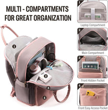 LOVEVOOK Damen Rucksack 15,6 Zoll Laptop Wasserdicht Rosa