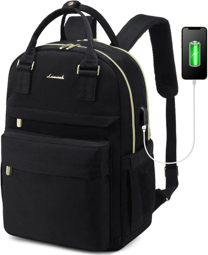 Wasserdichter Laptop Rucksack Damen Schwarz 17 Zoll