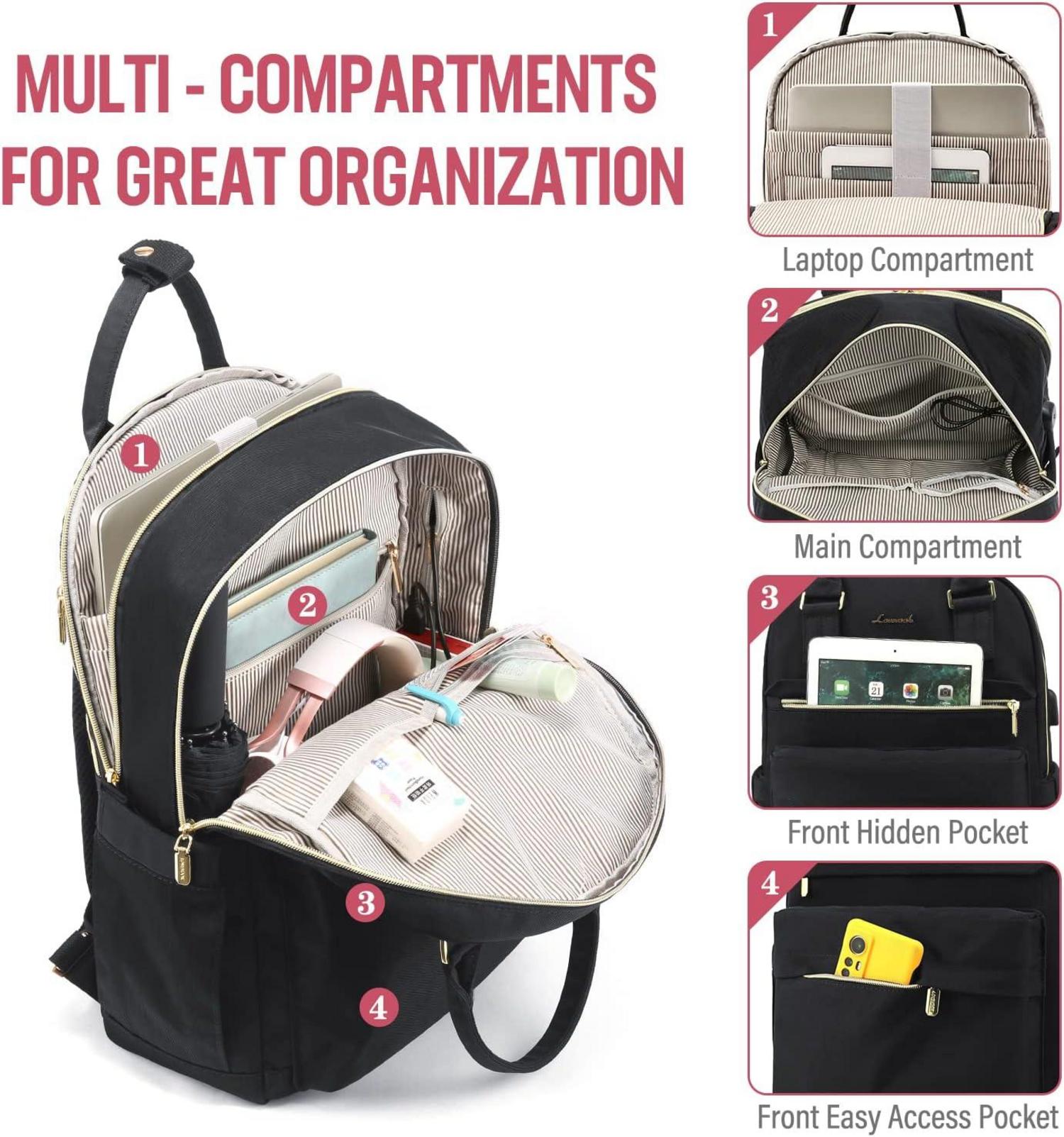 LOVEVOOK Rucksack Damen 17 Zoll Laptop Schulrucksack