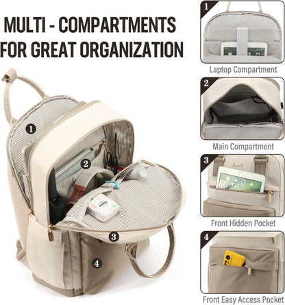 Rucksack Damen 15,6 Zoll Laptop Schulrucksack Mädchen