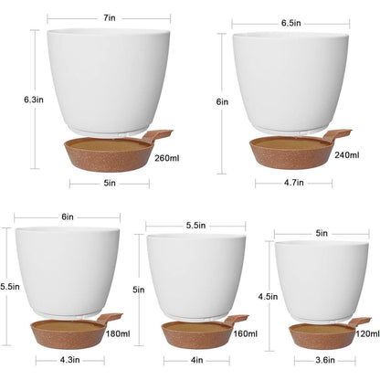 Blumentopf mit Bewässerungssystem 5x Selbstbewässerung