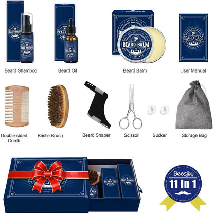Bartpflege Set 11-teilig Geburtstagsgeschenk für Männer